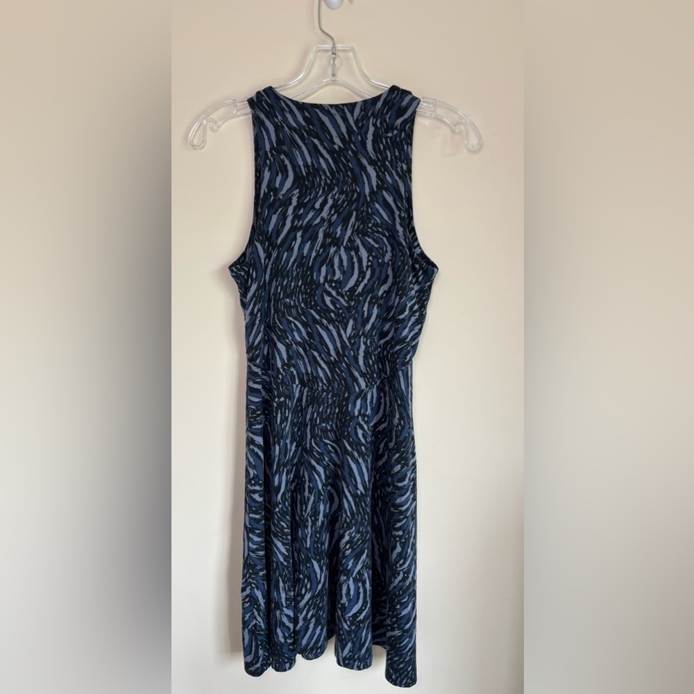 Athleta Blue and Black Patterned Mini Dress Size S Casual - Picture 3 of 10